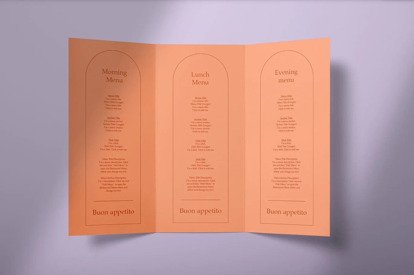 Carte de restaurant intégrée à une mise en scène culinaire